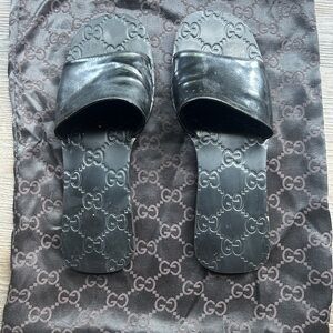 Gucci Black Slide Sandals